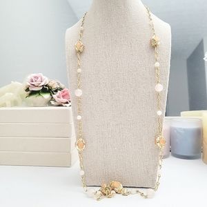 Talbots long gold tone necklace